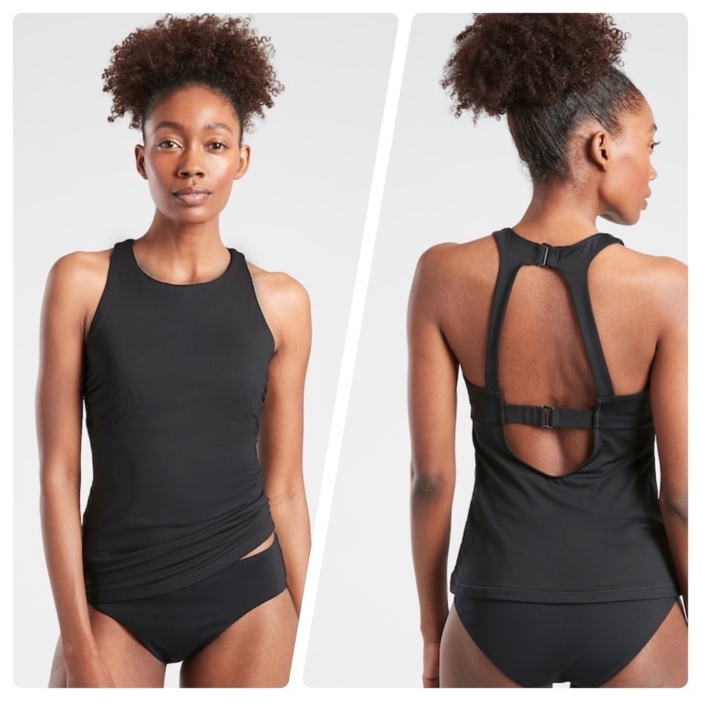 Athleta Maldives High Neck Tankini // Black
